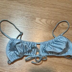 Wild Fable light blue gathered bikini‎ top small